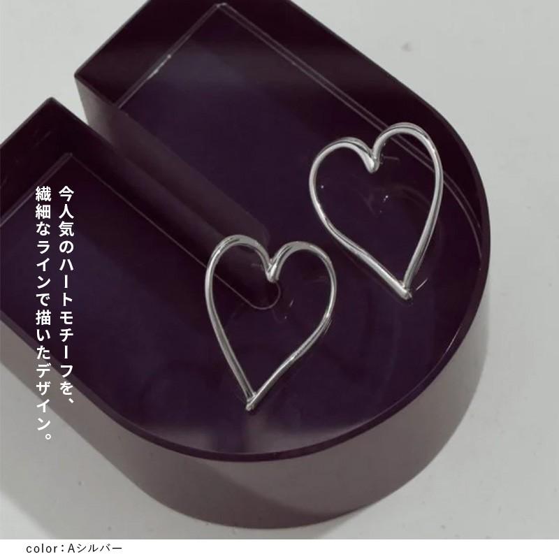 ワイド ハート ライン ピアス GOLDY ゴールディ 1230702 goldy アクセサリー  レディース 女性 シルバー ゴールド  マット 艶消し チタンポスト | GOLDY | 05