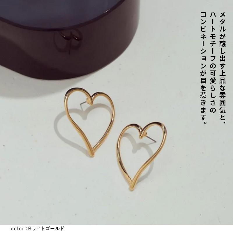 ワイド ハート ライン ピアス GOLDY ゴールディ 1230702 goldy アクセサリー  レディース 女性 シルバー ゴールド  マット 艶消し チタンポスト | GOLDY | 06