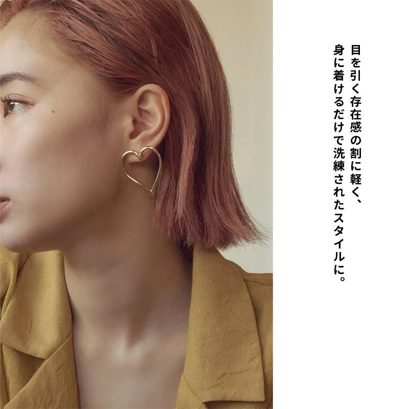 ワイド ハート ライン ピアス GOLDY ゴールディ 1230702 goldy アクセサリー  レディース 女性 シルバー ゴールド  マット 艶消し チタンポスト | GOLDY | 07