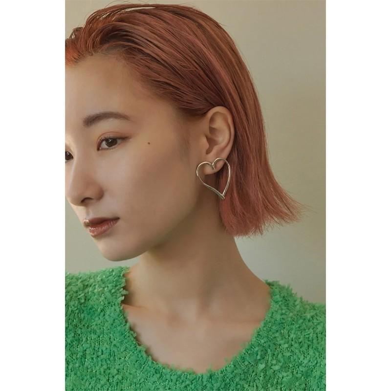 ワイド ハート ライン ピアス GOLDY ゴールディ 1230702 goldy アクセサリー  レディース 女性 シルバー ゴールド  マット 艶消し チタンポスト | GOLDY | 09