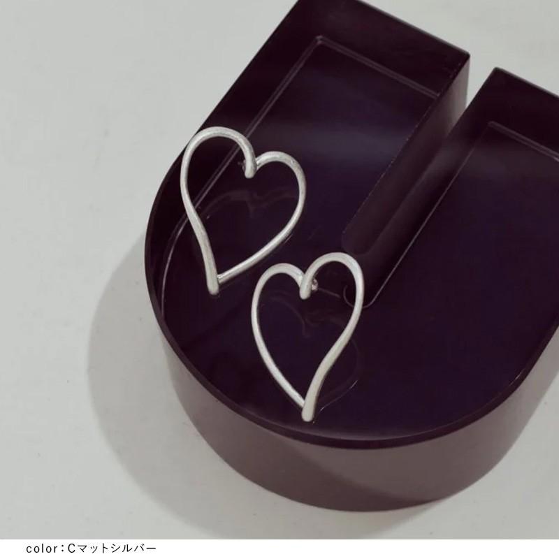 ワイド ハート ライン ピアス GOLDY ゴールディ 1230702 goldy アクセサリー  レディース 女性 シルバー ゴールド  マット 艶消し チタンポスト | GOLDY | 10