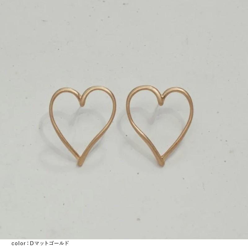ワイド ハート ライン ピアス GOLDY ゴールディ 1230702 goldy アクセサリー  レディース 女性 シルバー ゴールド  マット 艶消し チタンポスト | GOLDY | 11