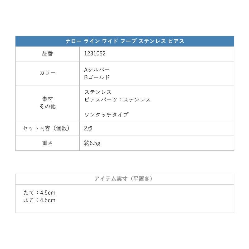 ナロー ライン ワイド フープ ステンレス ピアス GOLDY ゴールディ 1231052 goldy アクセサリー レディース 女性 メンズ 男性 シルバー ゴールド アレルギー対応 | GOLDY | 10