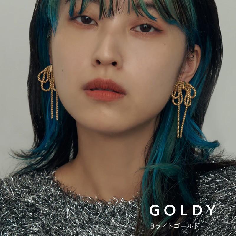 レイヤード チェーン リボン ピアス GOLDY ゴールディ 1231108 goldy アクセサリー  レディース シルバー ライトゴールド ブラック goldy ピアス リボンピアス | GOLDY | 02