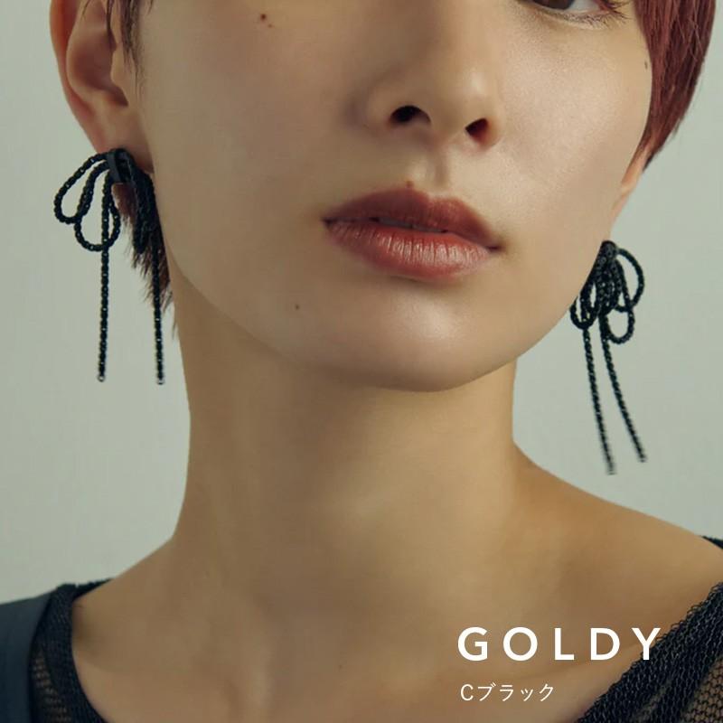 レイヤード チェーン リボン ピアス GOLDY ゴールディ 1231108 goldy アクセサリー  レディース シルバー ライトゴールド ブラック goldy ピアス リボンピアス | GOLDY | 03
