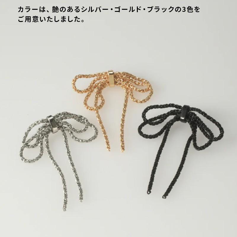 レイヤード チェーン リボン ピアス GOLDY ゴールディ 1231108 goldy アクセサリー  レディース シルバー ライトゴールド ブラック goldy ピアス リボンピアス | GOLDY | 07