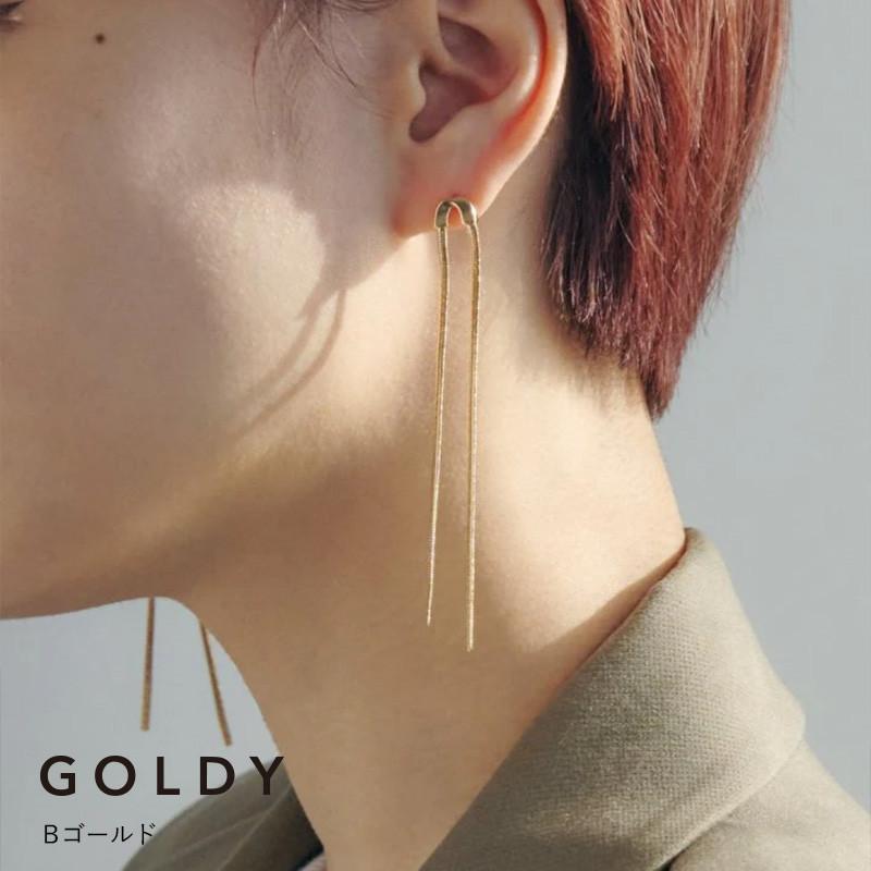 フラット スネーク ダングル ピアス GOLDY ゴールディ 1240202 goldy アクセサリー レディース 女性 シルバー ゴールド goldy ピアス かわいい ロングピアス | GOLDY | 02