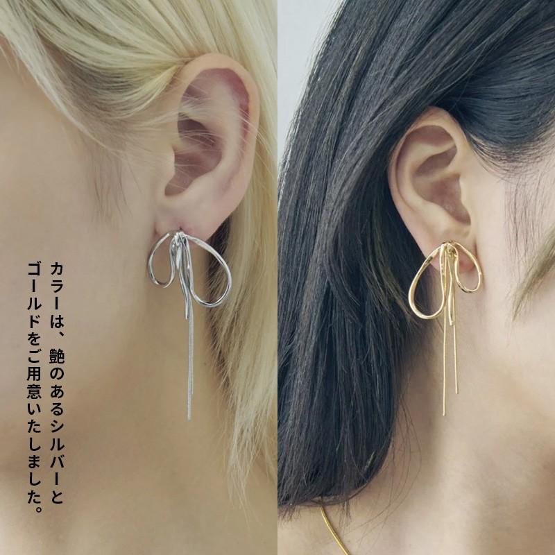 ドループ メタル チェーン リボン ピアス GOLDY ゴールディ 1240702 goldy アクセサリー レディース シルバー ゴールド goldy ピアス チタン アレルギー対応 | GOLDY | 05
