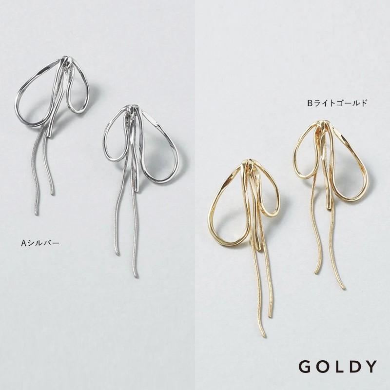 ドループ メタル チェーン リボン ピアス GOLDY ゴールディ 1240702 goldy アクセサリー レディース シルバー ゴールド goldy ピアス チタン アレルギー対応 | GOLDY | 07
