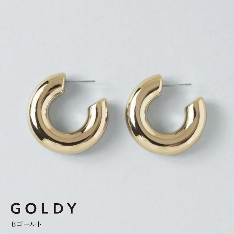 パイプ ライン フープ ピアス GOLDY ゴールディ 1240708 goldy アクセサリー レディース 女性  チタンポスト アレルギーフリー goldy ピアス シルバー ゴールド | GOLDY | 02