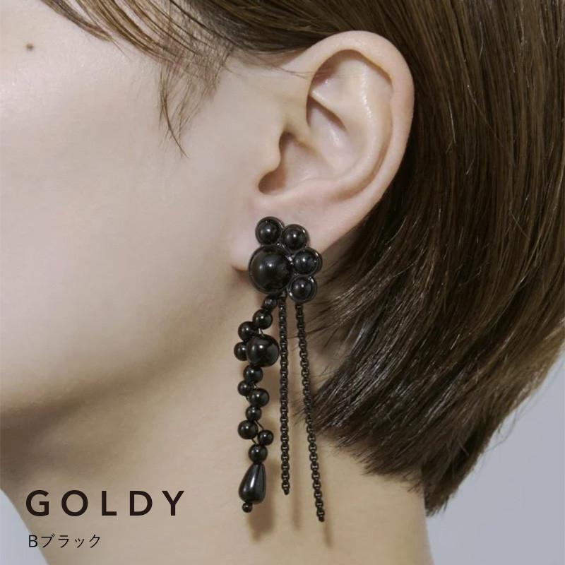 デコラティブ モノトーン ピアス GOLDY ゴールディ 1241102 goldy アクセサリー レディース 女性 ロングピアス アレルギーフリー パール ブラック goldy ピアス | GOLDY | 02