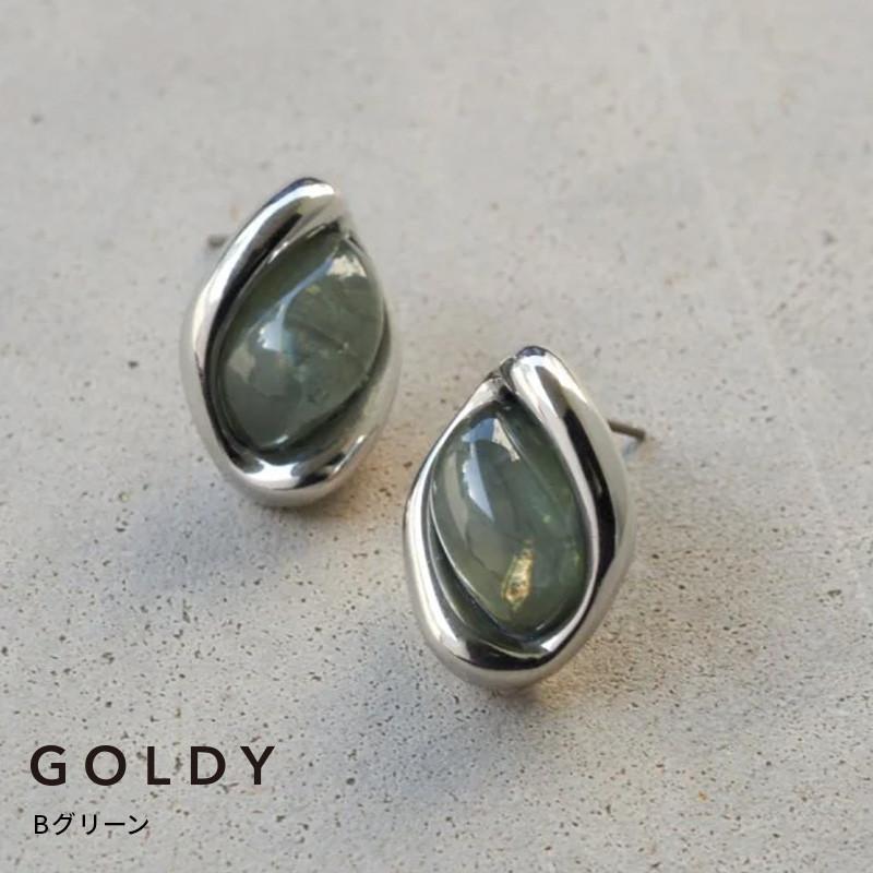 メタル × オーバル カラー ピアス GOLDY ゴールディ 1260106 goldy アクセサリー レディース 女性 シルバー ブルー グリーン レッド ベージュ アレルギー対応 | GOLDY | 02