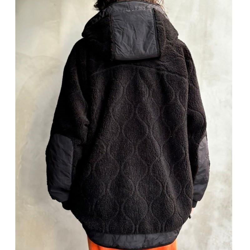 ボアシップパーカーコート  flamingo firm フラミンゴファーム 150295 レディース アウター ジャケット ブルゾン フリーサイズ オフホワイト モカ 黒 ブラック | flamingo firm | 06