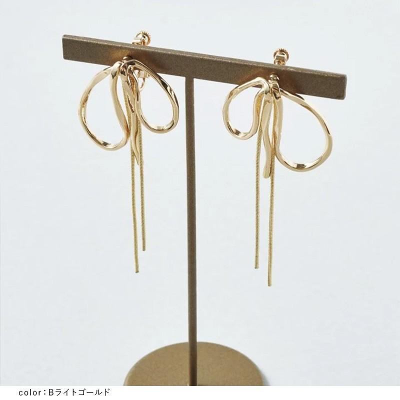 【即納】ドループ メタル チェーン リボン イヤリング GOLDY ゴールディ 2240702 goldy アクセサリー レディース 女性 シルバー ゴールド アレルギー対応 | GOLDY | 04
