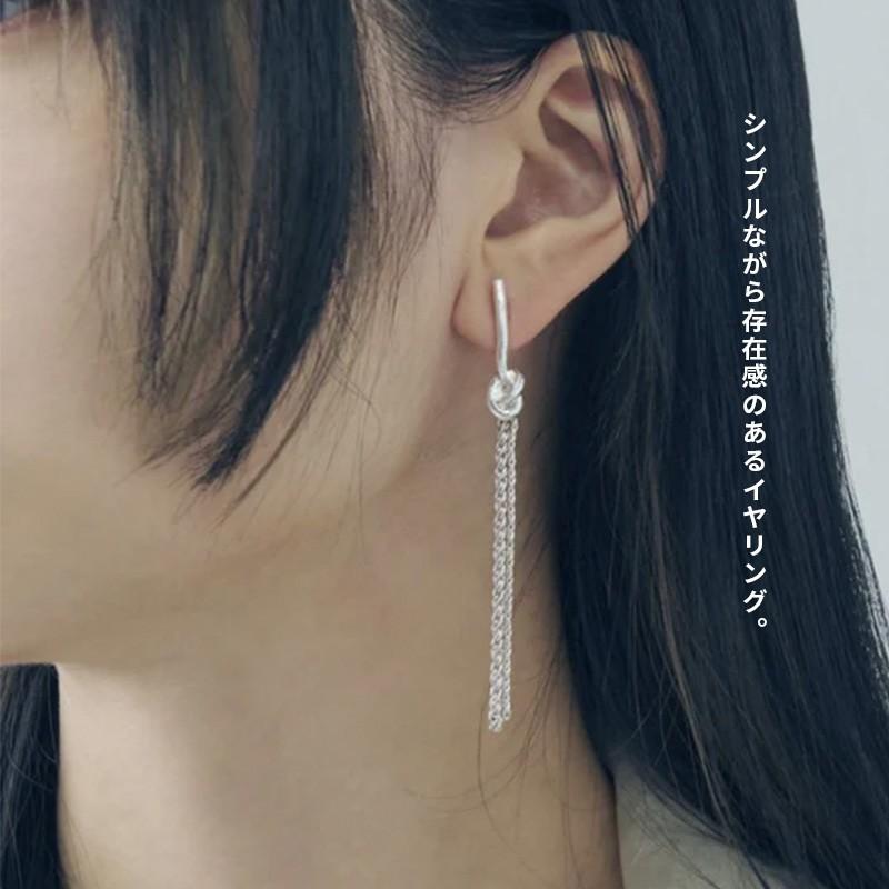 メタル ノット × ロング チェーン イヤリング GOLDY ゴールディ 2240705 goldy アクセサリー レディース 女性 シルバー ゴールド マット 艶消し | GOLDY | 05