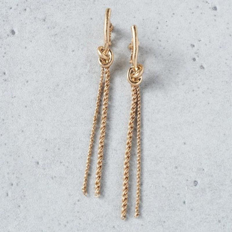 メタル ノット × ロング チェーン イヤリング GOLDY ゴールディ 2240705 goldy アクセサリー レディース 女性 シルバー ゴールド マット 艶消し | GOLDY | 09