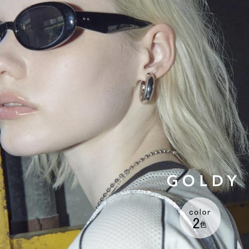 パイプ ライン フープ イヤリング GOLDY ゴールディ 2240708 goldy アクセサリー レディース 女性 シルバー ライトゴールド goldy イヤリング | GOLDY