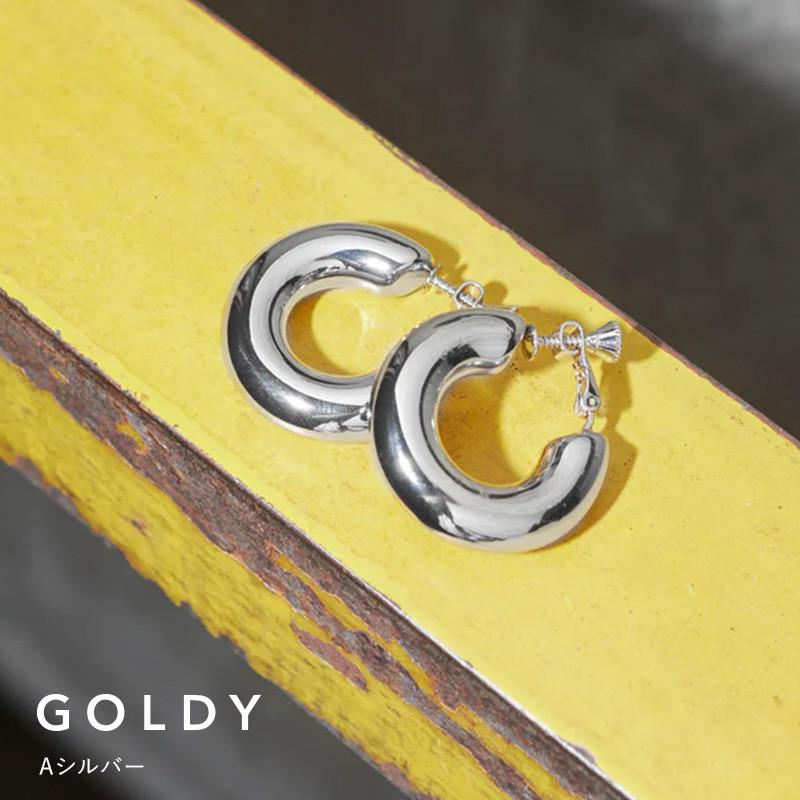 パイプ ライン フープ イヤリング GOLDY ゴールディ 2240708 goldy アクセサリー レディース 女性 シルバー ライトゴールド goldy イヤリング | GOLDY | 01