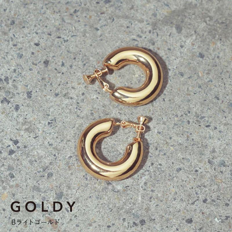 パイプ ライン フープ イヤリング GOLDY ゴールディ 2240708 goldy アクセサリー レディース 女性 シルバー ライトゴールド goldy イヤリング | GOLDY | 02