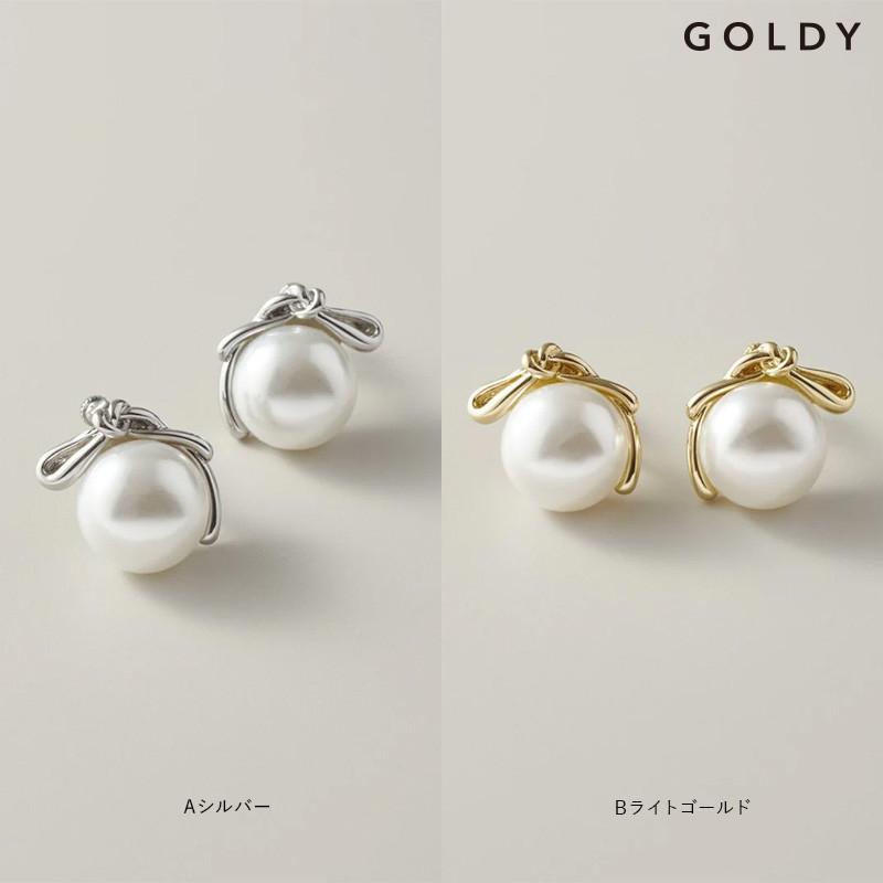 ビッグ パール ノット イヤリング GOLDY ゴールディ 2250101 goldy アクセサリー レディース 女性 シルバー ゴールド goldy イヤリング 大きい パールイヤリング | GOLDY | 08