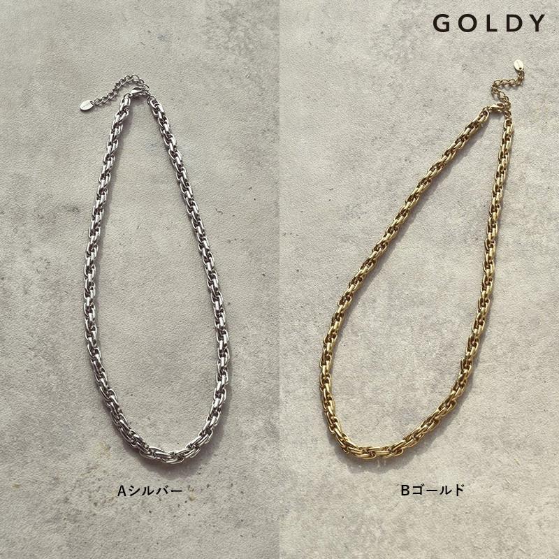 オーバーラップ チェーン ステンレス ネックレス GOLDY ゴールディ 3230211 レディース チェーンネックレス チェーンのみ アレルギー対応 シルバー ゴールド | GOLDY | 12