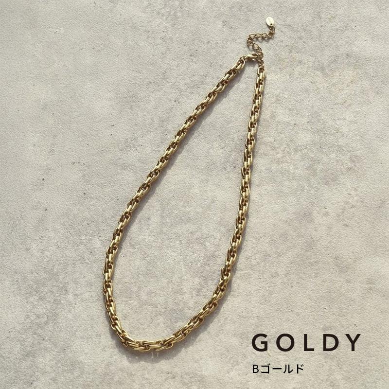 オーバーラップ チェーン ステンレス ネックレス GOLDY ゴールディ 3230211 レディース チェーンネックレス チェーンのみ アレルギー対応 シルバー ゴールド | GOLDY | 02
