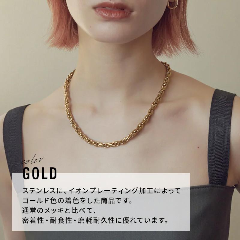 オーバーラップ チェーン ステンレス ネックレス GOLDY ゴールディ 3230211 レディース チェーンネックレス チェーンのみ アレルギー対応 シルバー ゴールド | GOLDY | 06