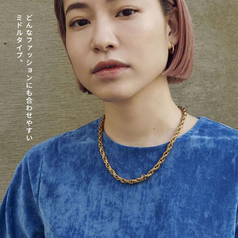 オーバーラップ チェーン ステンレス ネックレス GOLDY ゴールディ 3230211 レディース チェーンネックレス チェーンのみ アレルギー対応 シルバー ゴールド | GOLDY | 08