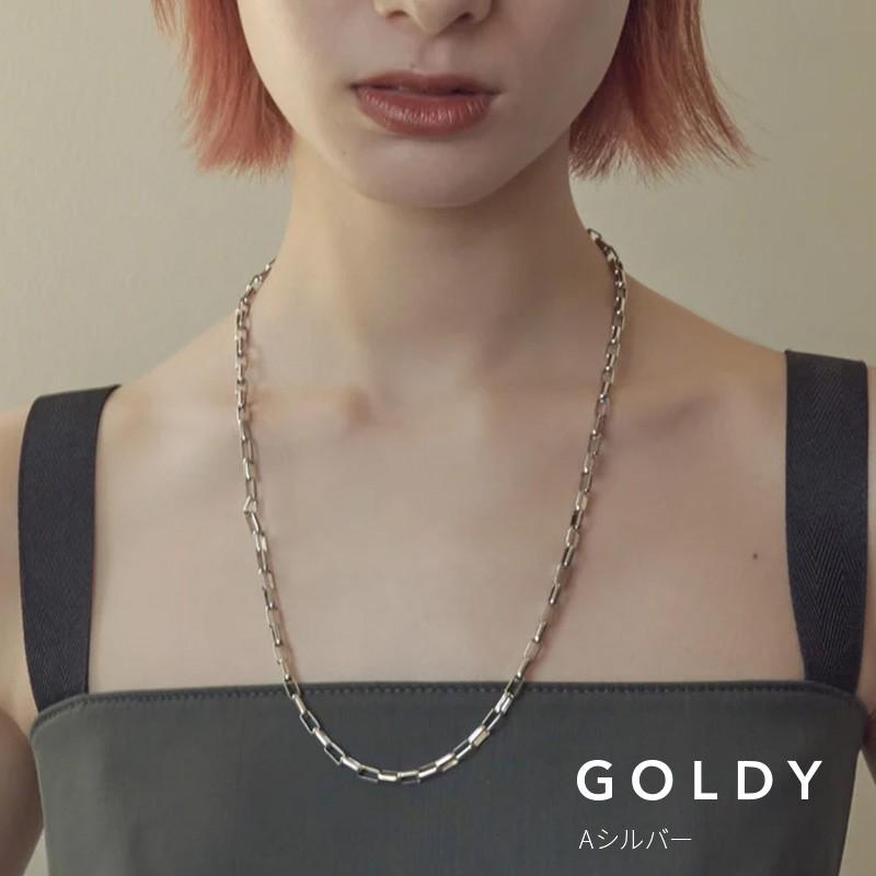 スクエア チェーン ステンレス ネックレス GOLDY ゴールディ 3230213 goldy アクセサリー レディース チェーンネックレス チェーンのみ シルバー ゴールド | GOLDY | 01