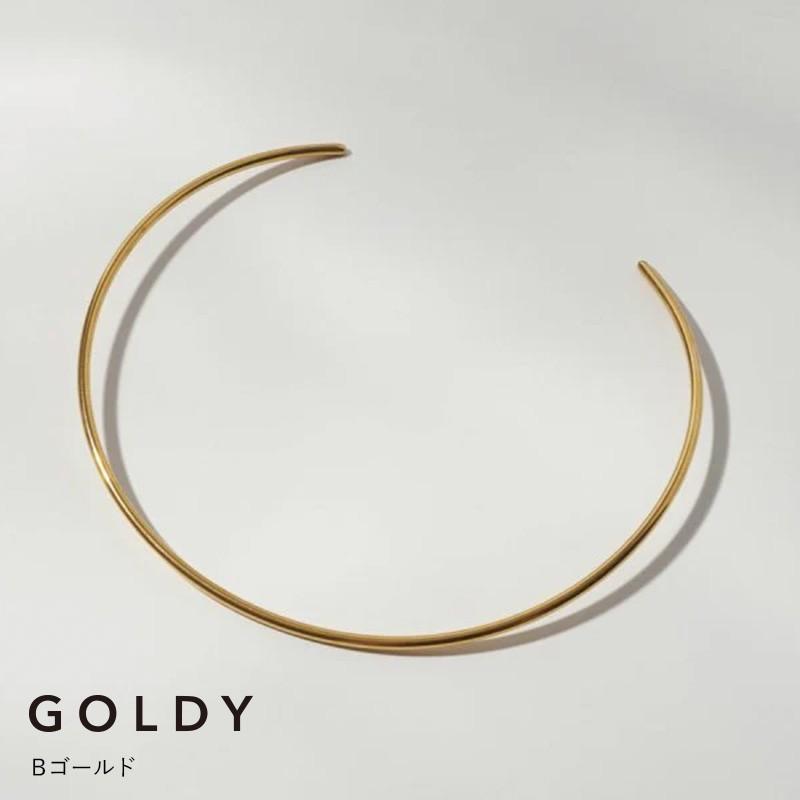 ラウンド カーブ スリム ステンレス ネックカフ GOLDY ゴールディ 3240655 goldy アクセサリー レディース チョーカー シルバー ゴールド goldy ネックレス | GOLDY | 02