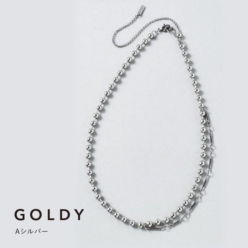 メタル ボール アシンメトリー ネックレス GOLDY ゴールディ 3240704 goldy アクセサリー レディース ネックレス ボールチェーン 調節可能 シルバー ゴールド | GOLDY | 01