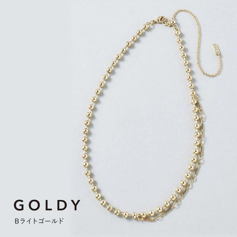メタル ボール アシンメトリー ネックレス GOLDY ゴールディ 3240704 goldy アクセサリー レディース ネックレス ボールチェーン 調節可能 シルバー ゴールド | GOLDY | 02