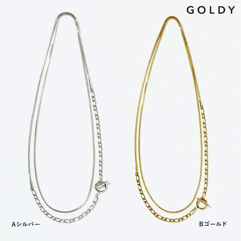 スイッチング チェーン マンテル ロング ステンレス ネックレス GOLDY ゴールディ 3240710 レディース goldy ネックレス アレルギー対応 シルバー ゴールド | GOLDY | 11
