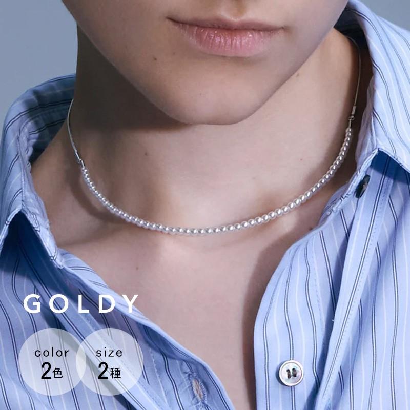 ライン パール ドループ バック ロング ネックレス GOLDY ゴールディ 3241002 goldy アクセサリー レディース パールネックレス シルバー ゴールド 調整可能 | GOLDY