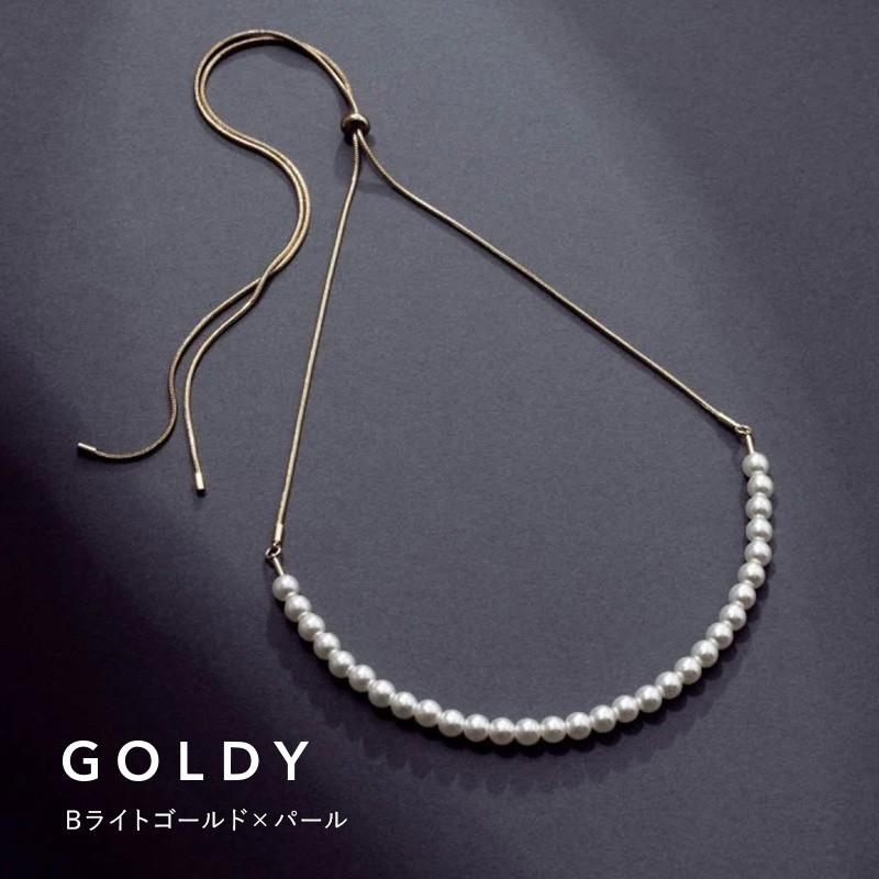 ライン パール ドループ バック ロング ネックレス GOLDY ゴールディ 3241002 goldy アクセサリー レディース パールネックレス シルバー ゴールド 調整可能 | GOLDY | 02