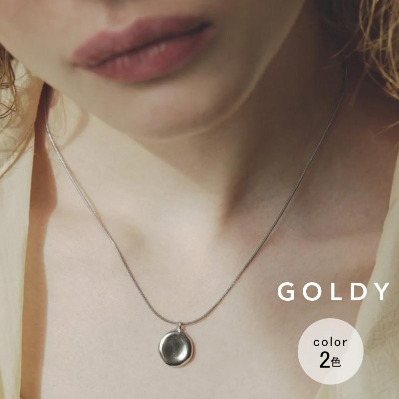 フラット プレート ステンレス ネックレス GOLDY ゴールディ 3250252 goldy アクセサリー レディース コインネックレス シルバー ゴールド アレルギー対応 | GOLDY