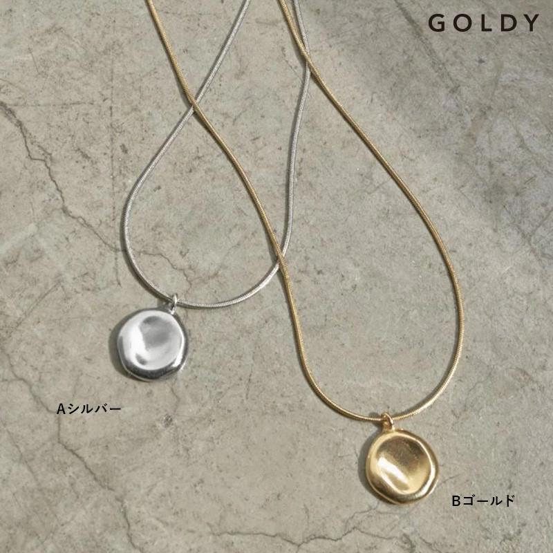 フラット プレート ステンレス ネックレス GOLDY ゴールディ 3250252 goldy アクセサリー レディース コインネックレス シルバー ゴールド アレルギー対応 | GOLDY | 14