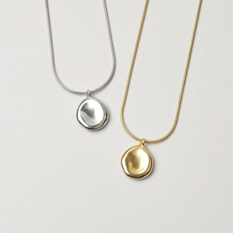 フラット プレート ステンレス ネックレス GOLDY ゴールディ 3250252 goldy アクセサリー レディース コインネックレス シルバー ゴールド アレルギー対応 | GOLDY | 10