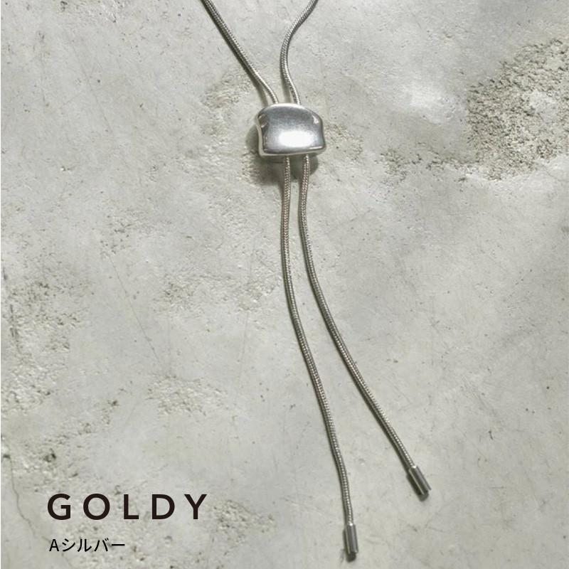 ループ タイイング ステンレス ネックレス GOLDY ゴールディ 3250253 goldy アクセサリー レディース  シルバー ゴールド アレルギー対応 ループタイネックレス | GOLDY | 01