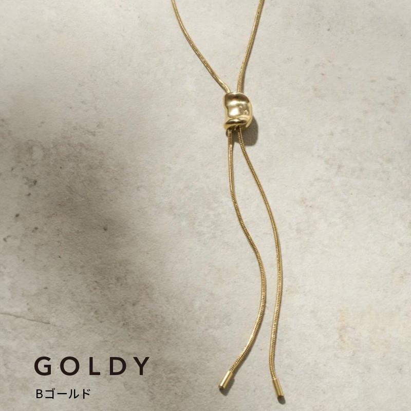 スレンダー ループ タイイング ステンレス ネックレス GOLDY ゴールディ 3250454 goldy アクセサリー レディース アレルギー対応 シルバー ゴールド | GOLDY | 02