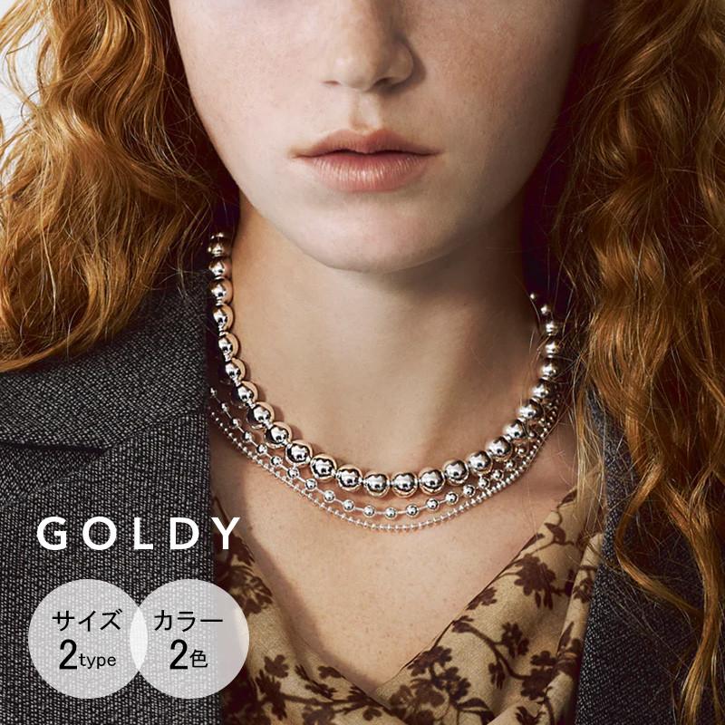 ビッグ バブル メタル ネックレス GOLDY ゴールディ 3250804 goldy アクセサリー レディース ボールネックレス 3本セット シルバー ライトゴールド | GOLDY