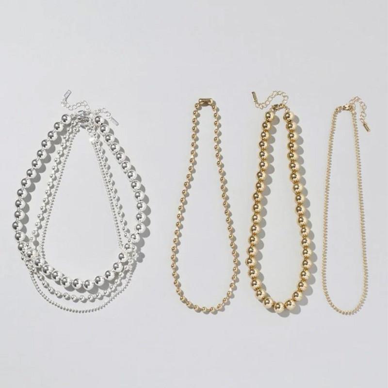 ビッグ バブル メタル ネックレス GOLDY ゴールディ 3250804 goldy アクセサリー レディース ボールネックレス 3本セット シルバー ライトゴールド | GOLDY | 15