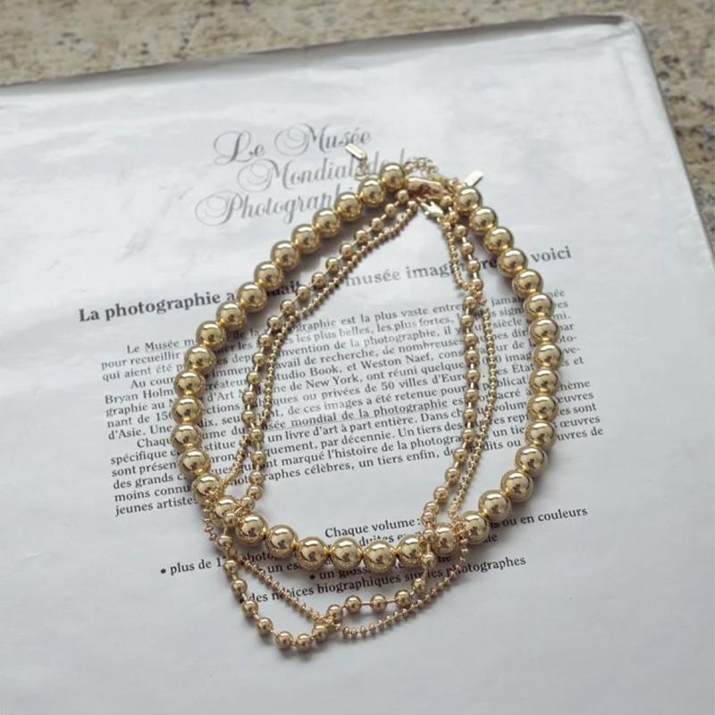 ビッグ バブル メタル ネックレス GOLDY ゴールディ 3250804 goldy アクセサリー レディース ボールネックレス 3本セット シルバー ライトゴールド | GOLDY | 06