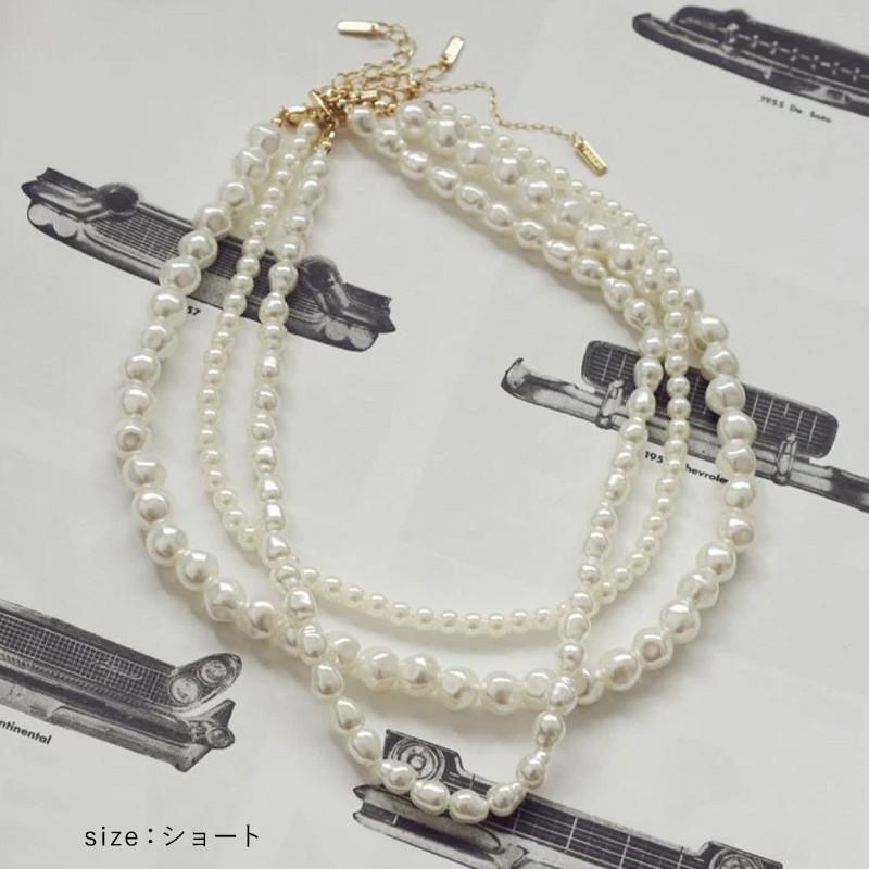 ビッグ バブル パール ネックレス GOLDY ゴールディ 3250805 goldy アクセサリー レディース パールネックレス  ネックレス 3本セット ロング ショート | GOLDY | 10