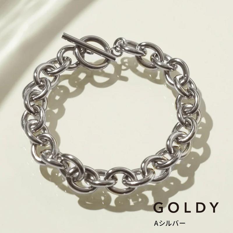 オーバル チェーン マンテル ステンレス ブレスレット GOLDY ゴールディ 4240418 goldy アクセサリー レディース シルバー ゴールド goldy ブレスレット | GOLDY | 01