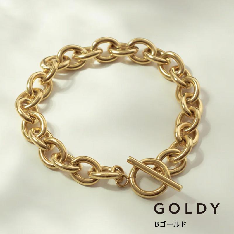 オーバル チェーン マンテル ステンレス ブレスレット GOLDY ゴールディ 4240418 goldy アクセサリー レディース シルバー ゴールド goldy ブレスレット | GOLDY | 02