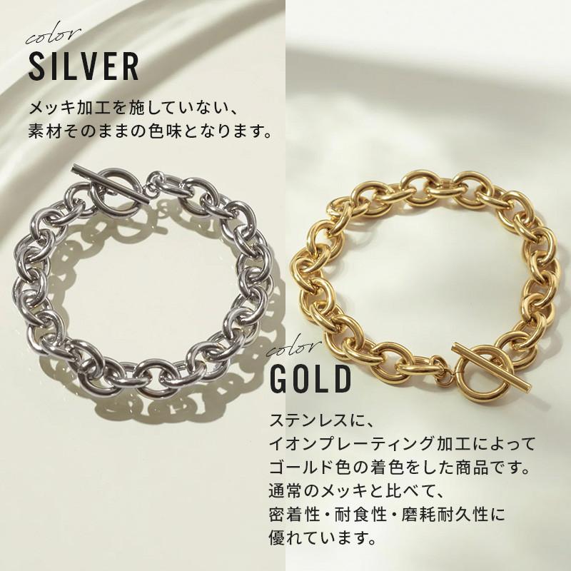 オーバル チェーン マンテル ステンレス ブレスレット GOLDY ゴールディ 4240418 goldy アクセサリー レディース シルバー ゴールド goldy ブレスレット | GOLDY | 04