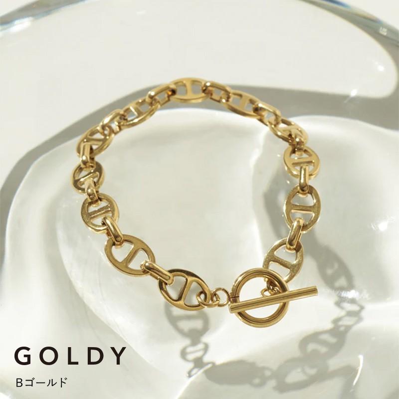アンカー チェーン マンテル ステンレス ブレスレット GOLDY ゴールディ 4240420 goldy アクセサリー レディース 女性 シルバー ゴールド メタル | GOLDY | 02