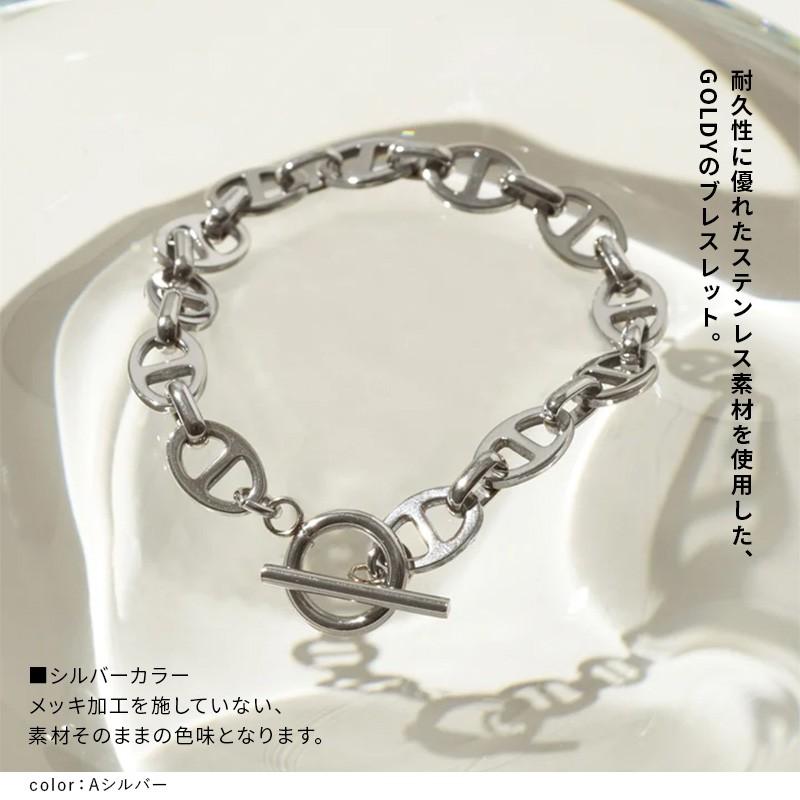 アンカー チェーン マンテル ステンレス ブレスレット GOLDY ゴールディ 4240420 goldy アクセサリー レディース 女性 シルバー ゴールド メタル | GOLDY | 03