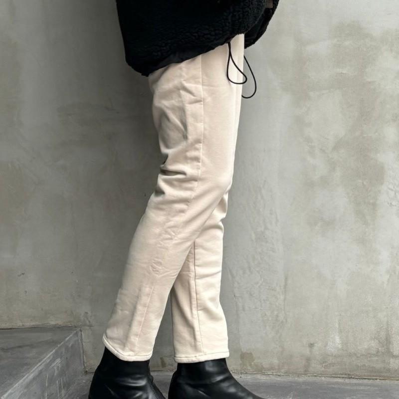 【SALE】裏起毛テーパードパンツ  flamingo firm フラミンゴファーム 510094 レディース フルレングス ストレッチ Mサイズ Sサイズ オフベージュ 黒 ブラック | flamingo firm | 03